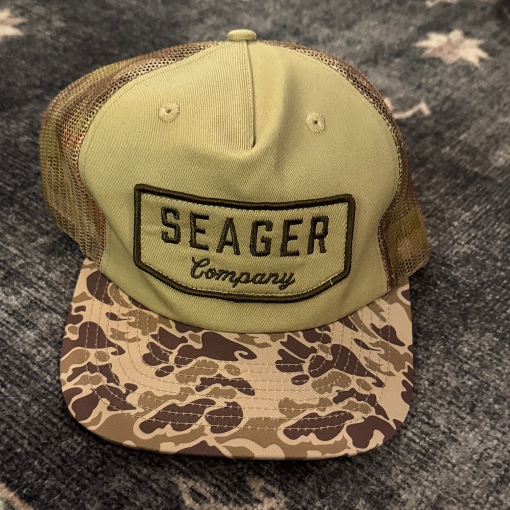 Seager Company Olive and Brown Camo Trucker Hat